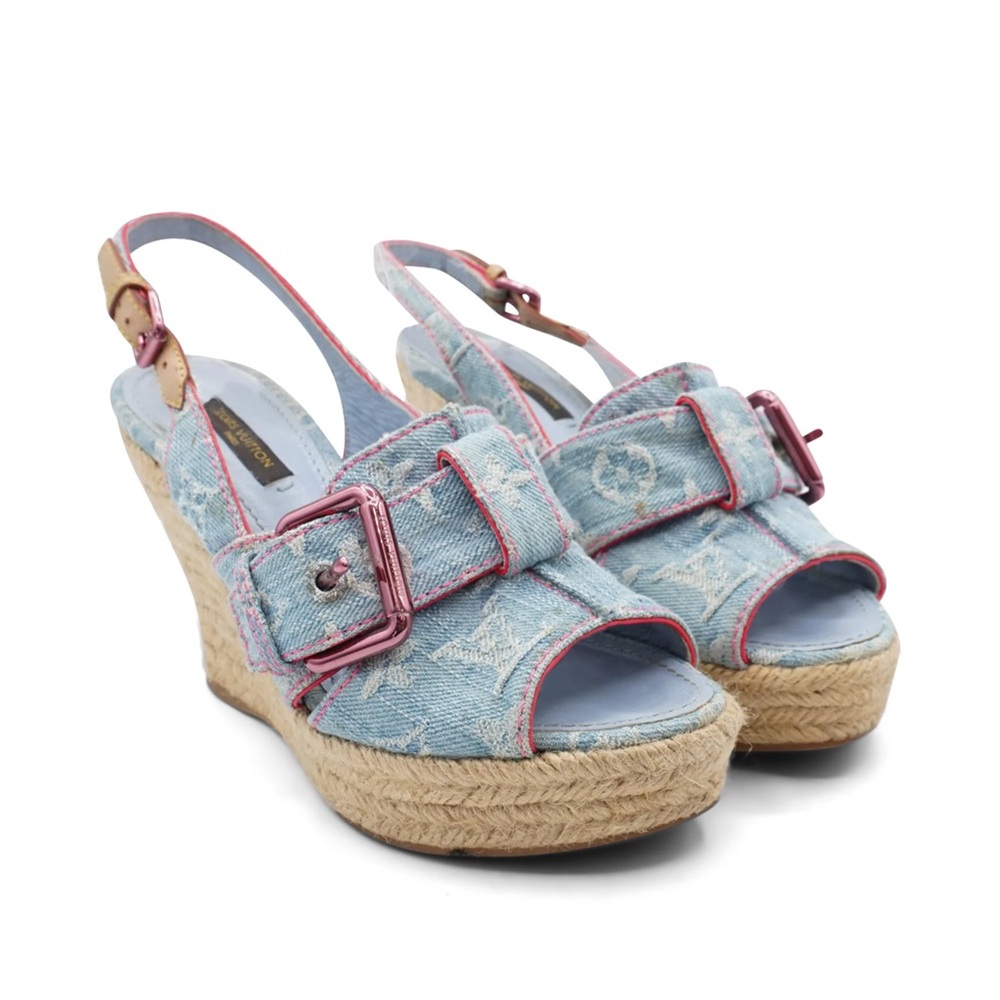 Louis Vuitton Denim Monogram Wedges